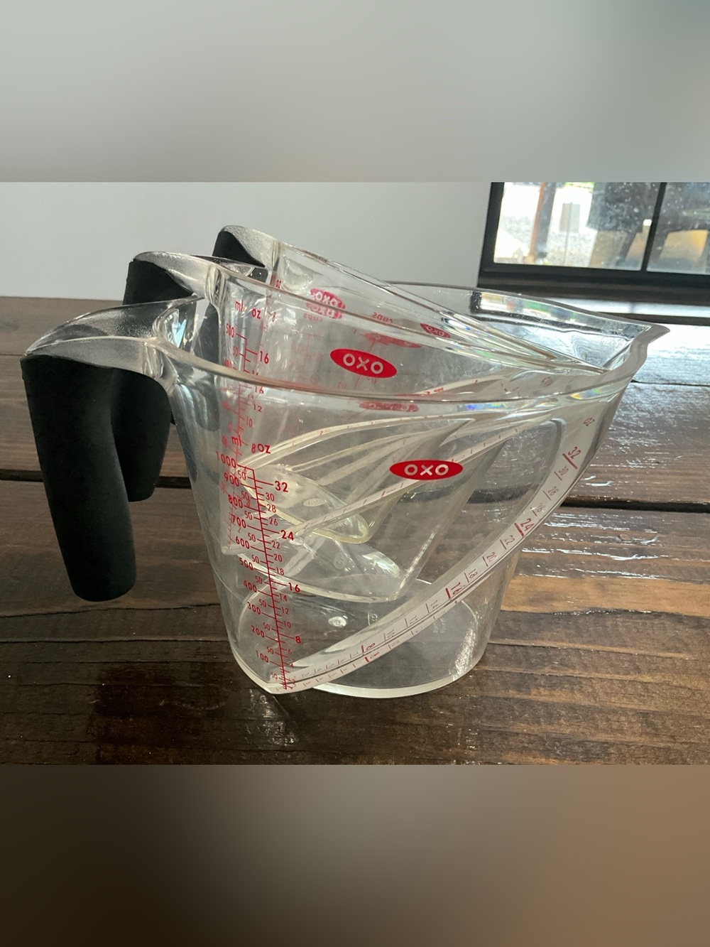 Oxo Good Grips Angled Handle Measuring Cups Set Black Handles 1,2, and 4 cups